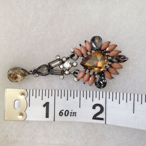 🦩 Crystal Rhinestone Bead Multi Shape Dangle Drop Earrings - Picture 3 of 4